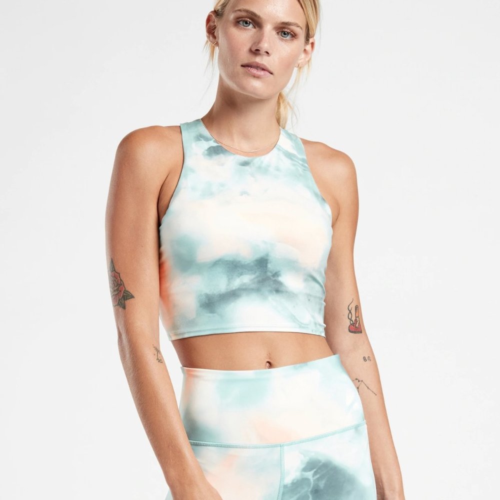 Athleta Conscious Crop A-C | Pastel Tie-Dye | EUC